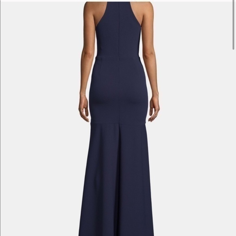 Betsy & Adam high low halter v neck dress … - Picture 3 of 6